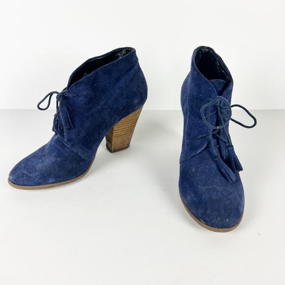 Sole Society blue suede lace up bootie Size 9 - Picture 5 of 10